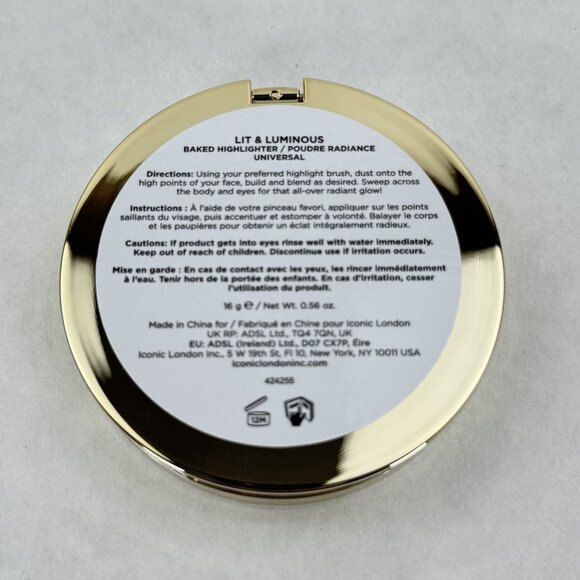Iconic London Lit & Luminous Baked Highlighter Universal Vegan Full Size 16g NEW - Picture 4 of 6